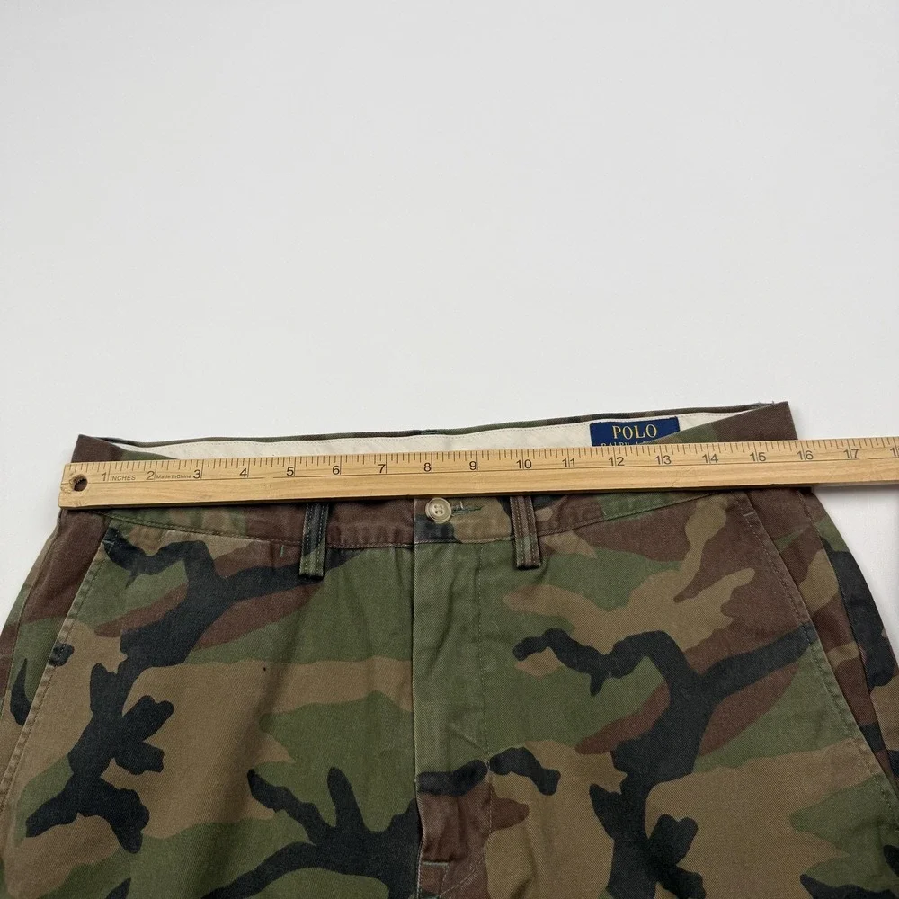 Polo Ralph Lauren Pants Mens 32x32 Green Camo Chino Classic Fit Casual Army